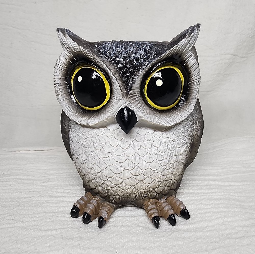Charming Owl Figurine with Big Eyes